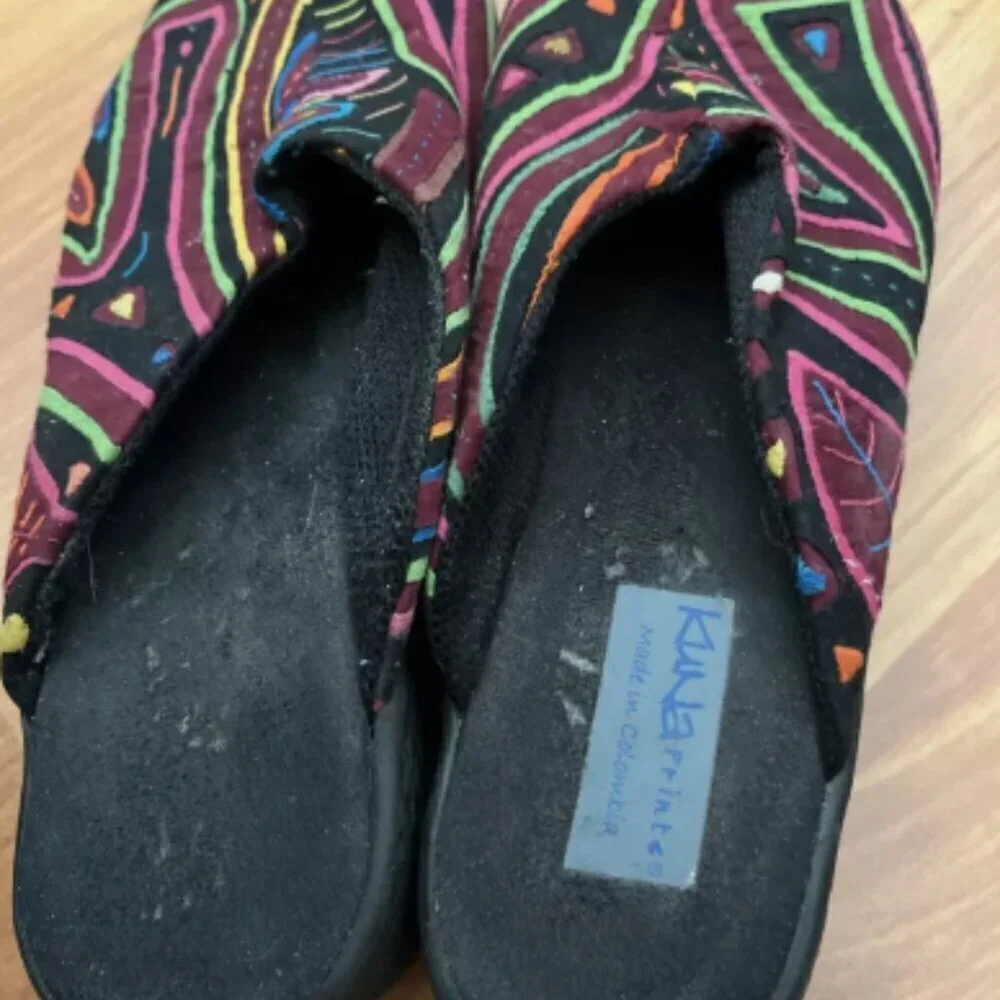 Kuna Mola Art Vegan Flat Slip Ons